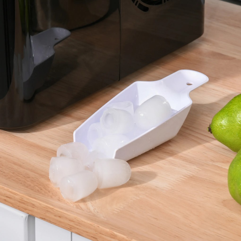 Maszyna do Lodu HOMCOM 12kg/24h 2L Maszyna do kostek lodu z Wyświetlaczem LED, 2 L Pojemność Zbiornika, 90 W, Czarna