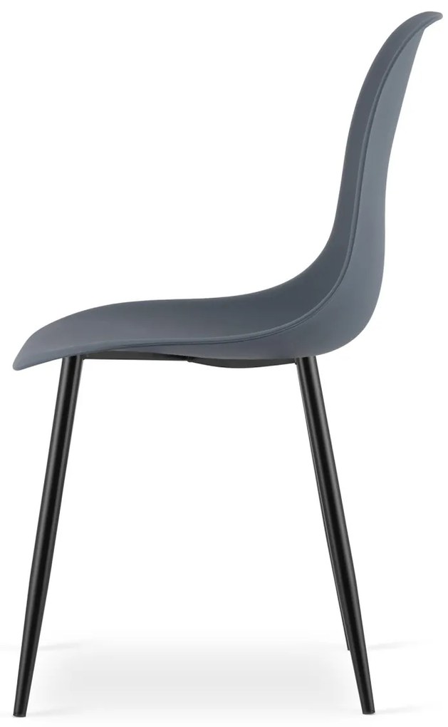 Zestaw 2 łupkowoszarych krzeseł OSAKA z czarnymi nogami