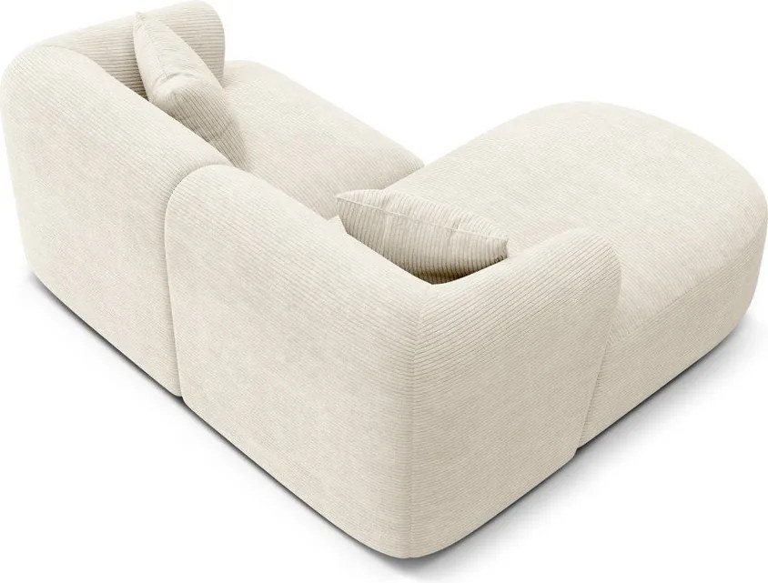 Beżowy sztruksowy narożnik (lewostronny/z szezlongiem) Campi – Cosmopolitan Design