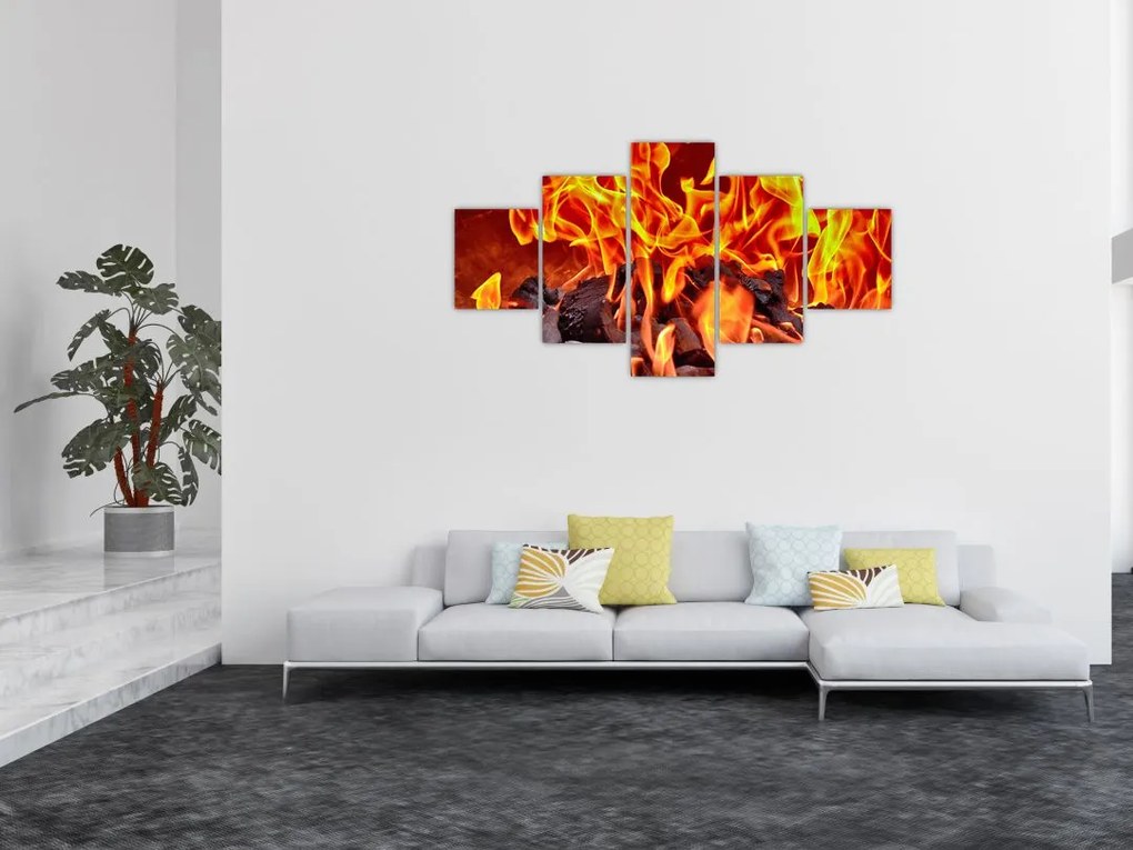 Obraz płonących węgli (125x70 cm)