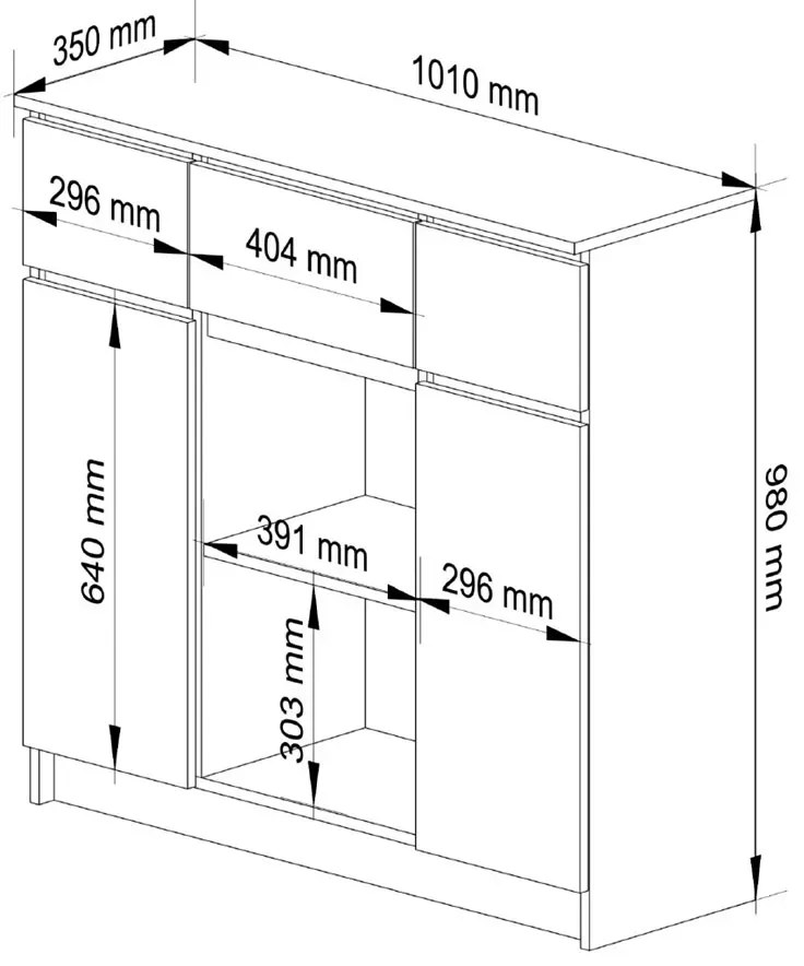 Minimalistyczna komoda do salonu dąb sonoma + biały Z4-N49