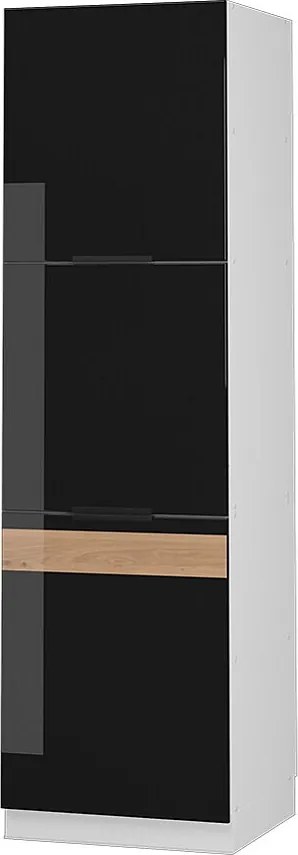 Szafka kuchenna czarny dąb wysoki połysk 60x58x206.8 fame-line