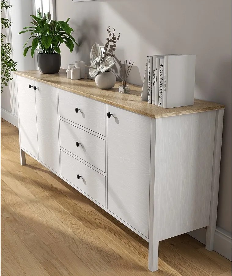 Drewniana komoda – 200cm x 82cm x 44cm – biała