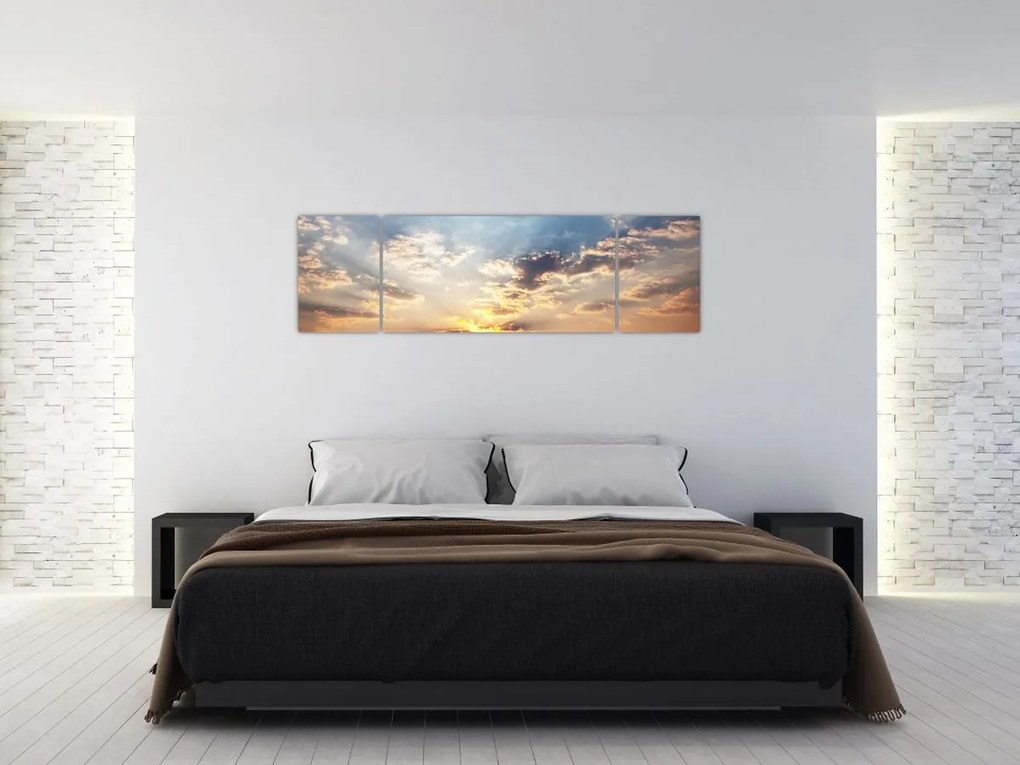 Obraz - Słonie wędrujące po sawannie (170x50 cm)
