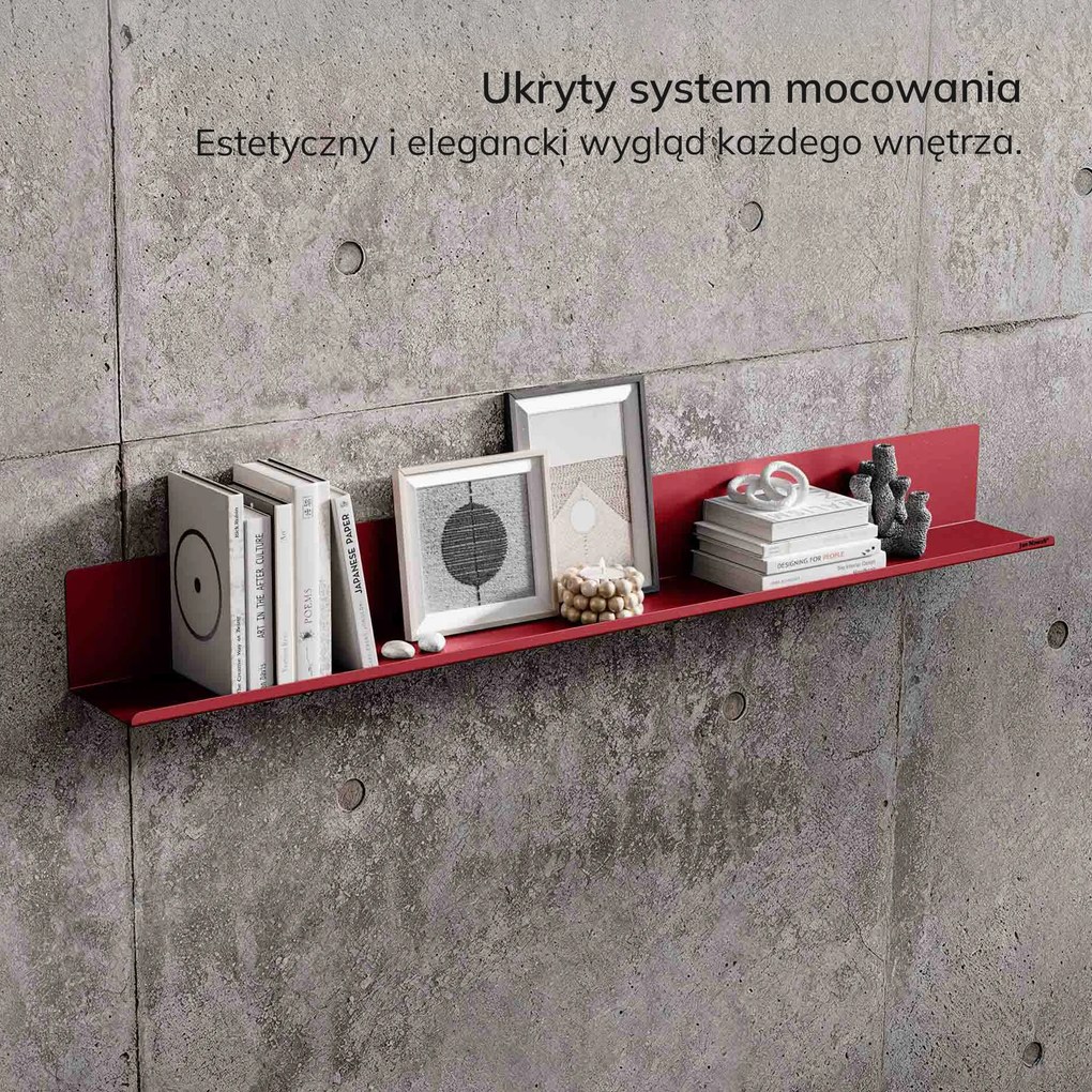 Półka wisząca JOANNE 1200 mm, Modern: czerwona