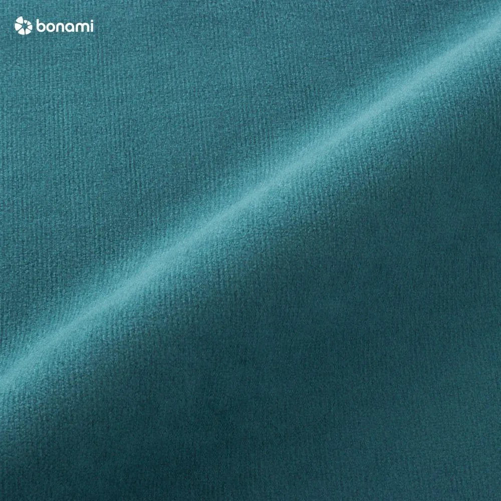 Turkusowy aksamitny rozkładany narożnik (lewostronny/w kształcie litery U) Sweet Harmony – Miuform