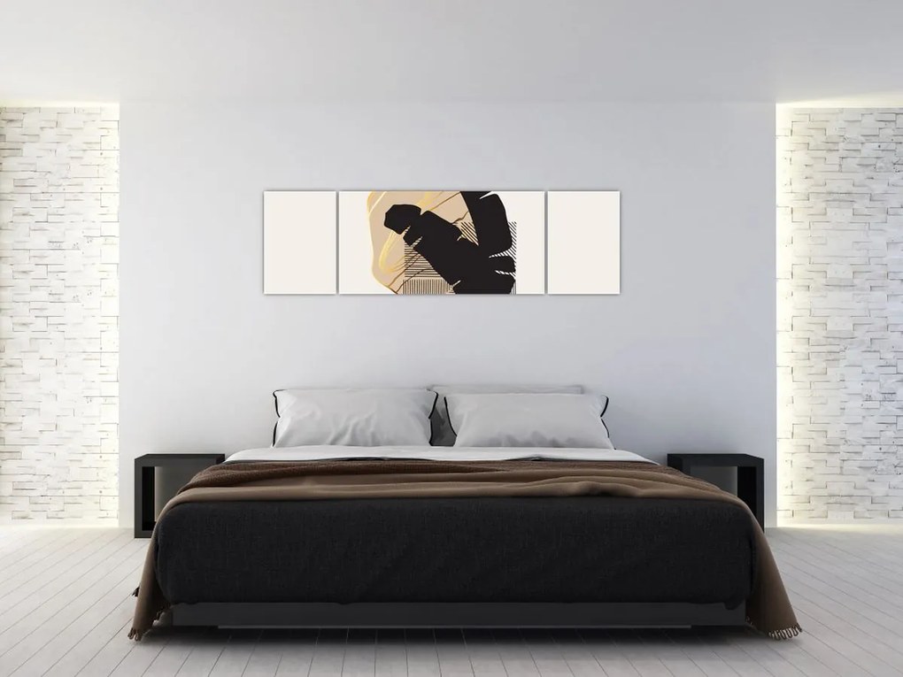 Obraz - Abstrakcja z tropikalnymi liśćmi N⁰4 (170x50 cm)