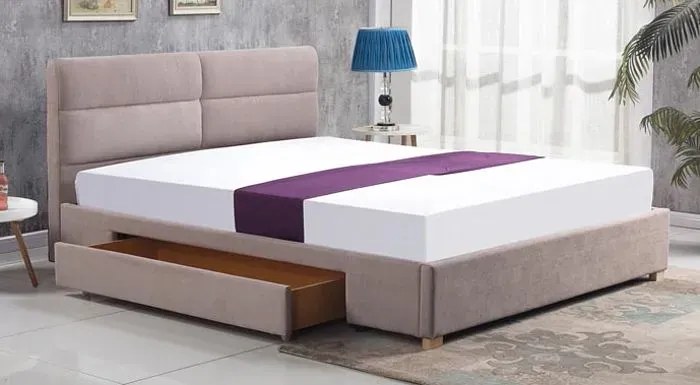 Beżowe łóżko z szufladami S9-L42