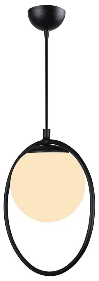 Czarna metalowa lampa wisząca z szklanym kloszem ø 15 cm Ates – Squid Lighting