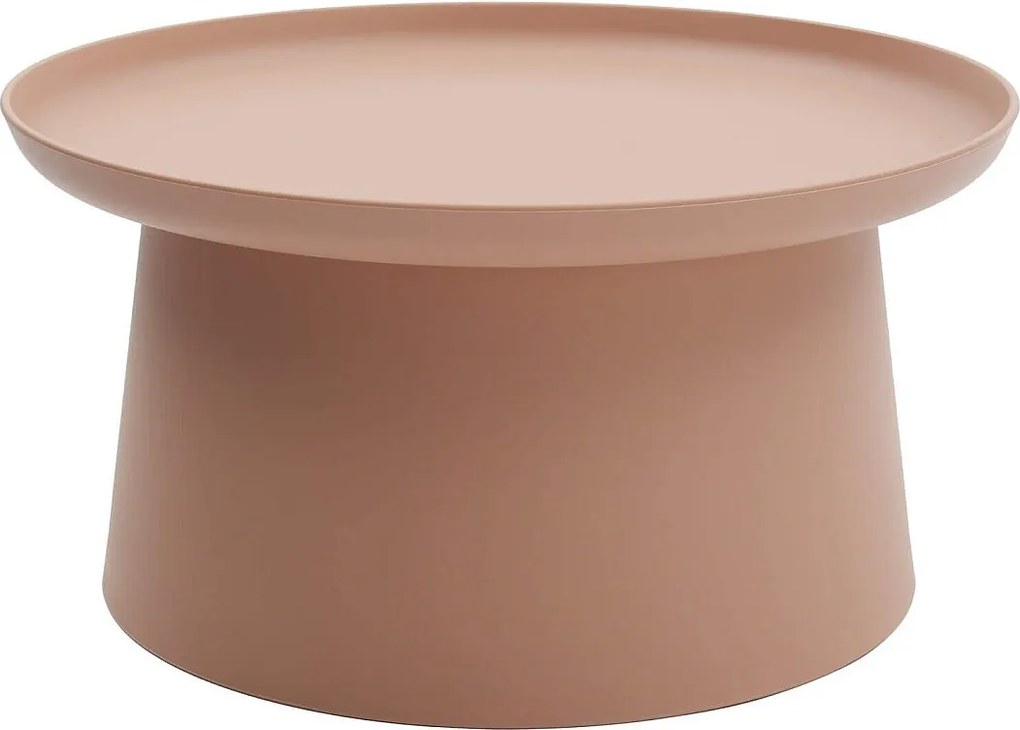 Okrągły stolik kawowy z polipropylenu, różowy, 70x70x36 cm - IBIZA