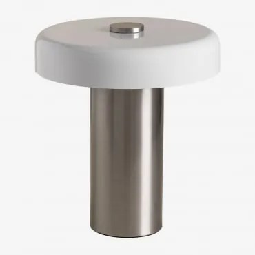 Metalowa Lampa Stołowa Darday Chrome - Sklum