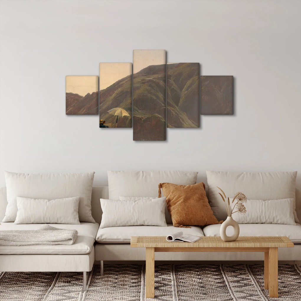 Obraz - Jules Coignet, View of Bozen with a Painter, reprodukcje (125x70 cm)