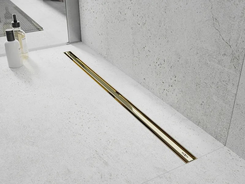 Mexen Flat 360° Slim odpływ liniowy obrotowy 70 cm, złoty - 1541070