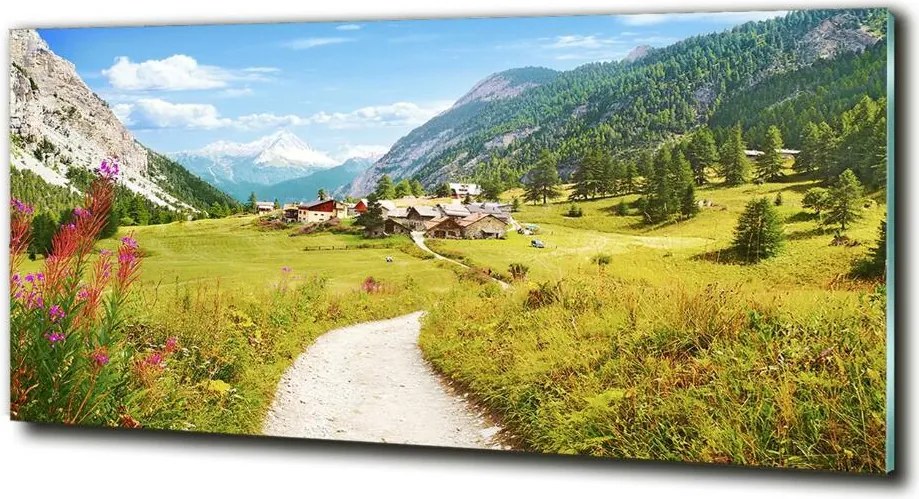 Foto obraz szklany Pastwisko w Alpach