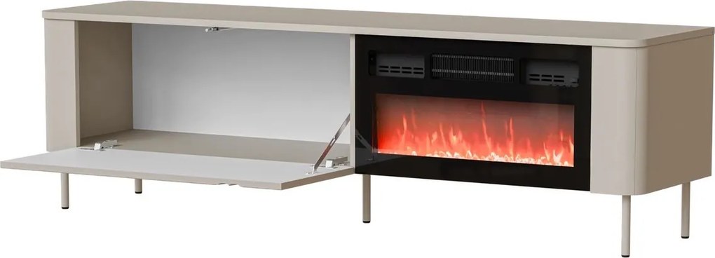 Stolik RTV 160 cm z kominkiem Tirante RTV-1 Halmar, kaszmir