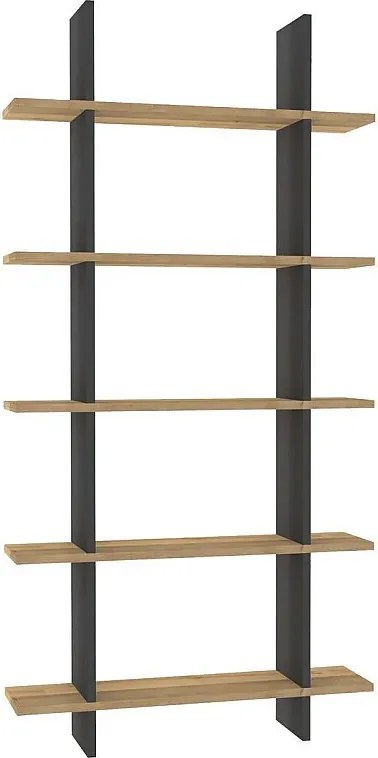 Półka skandynawska – 80 x 160 x 19,6 cm – szafir i antracyt – płyta wiórowa pokryta melaminą