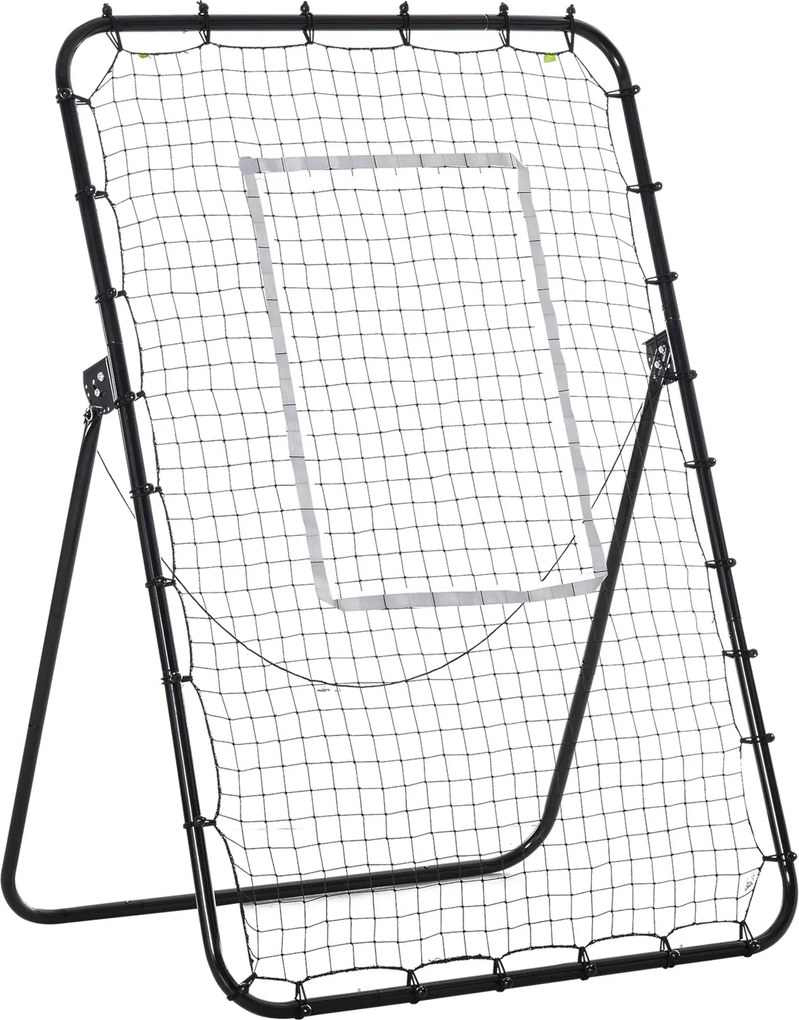 HOMCOM Piłkarski Rebounder, Składana Bramka Piłkarska, Kickback Ściana Odbijająca Czarna