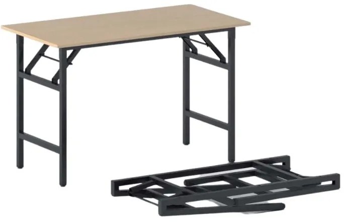 Stół konferencyjny FAST READY, 120x60 cm, czarna podstawa, buk