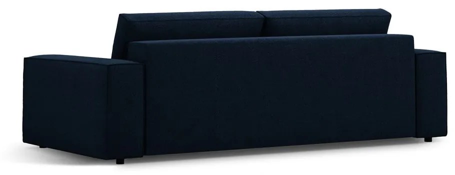 Ciemnoniebieska rozkładana sofa z materiału bouclé 247 cm Jodie – Micadoni Home