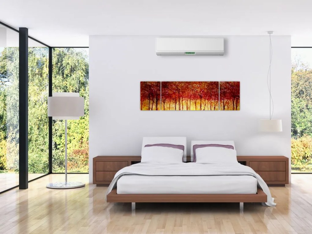 Obraz - Malowanie lasu liściastego (170x50 cm)