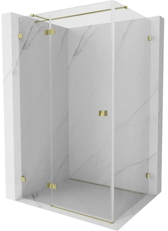 Mexen Lunar T kabina prysznicowa uchylna lewa 100 x 70 cm, transparent, złota - 834T-100-070-50-00-L