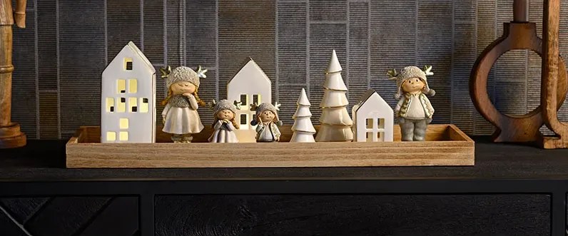 Biały porcelanowy domek LED SHINY HOUSE