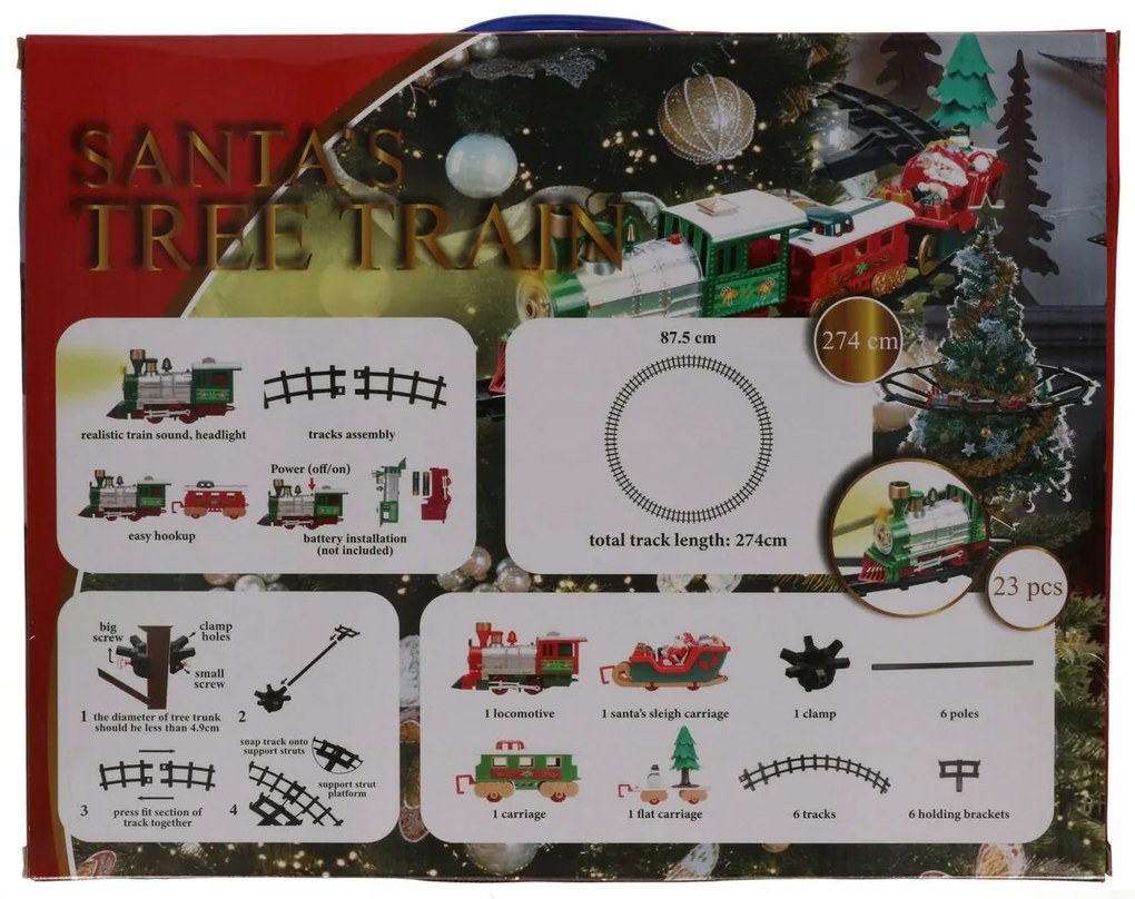 Świąteczny pociąg na choinkę, 23 elementy, Ø 87,5 cm