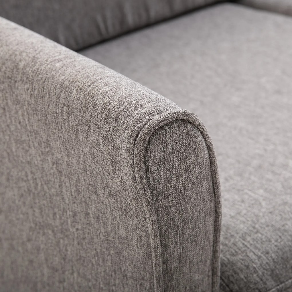 Homcom® Sofa 2-osobowa Zdejmowane Pokrowce Obciążenie Do 200 Kg Len Pianka Jasnoszary 141 X 65 X 78 Cm