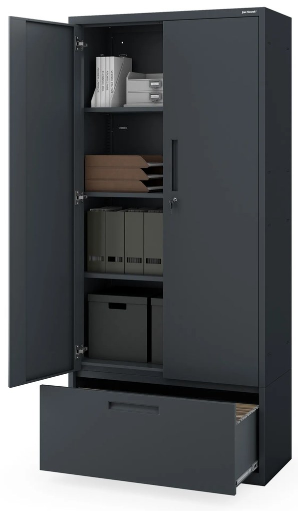 Megan Antracytowy - szuflada na dokumenty 195cm