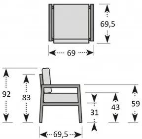 MORISS - zestaw ogrodowy aluminiowy - Towar nierozpakowany (N543)