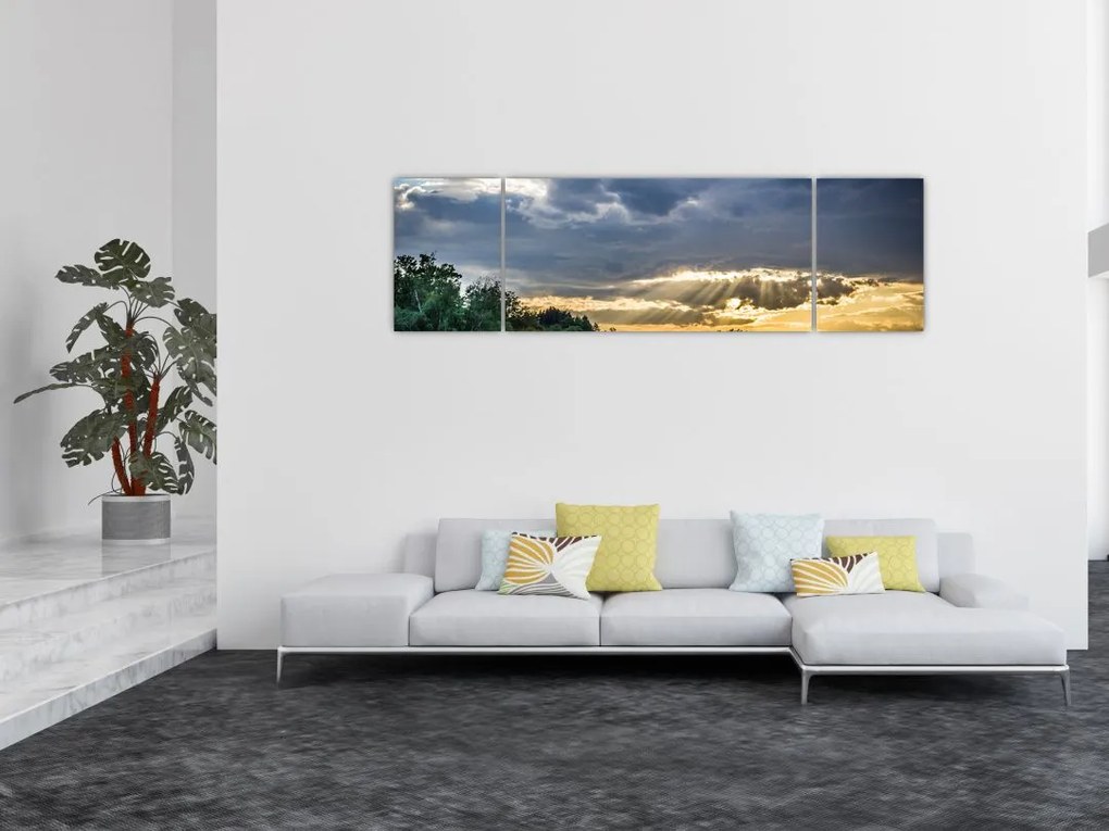 Obraz krajobraz z promieniami (170x50 cm)