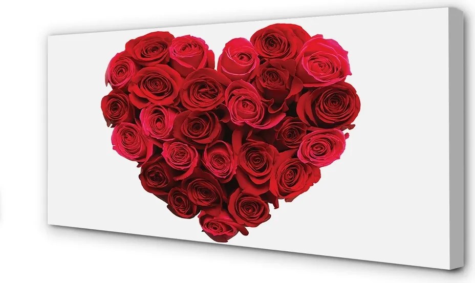 Obraz drukowany na płótnie Serce z Czerwonych Róż