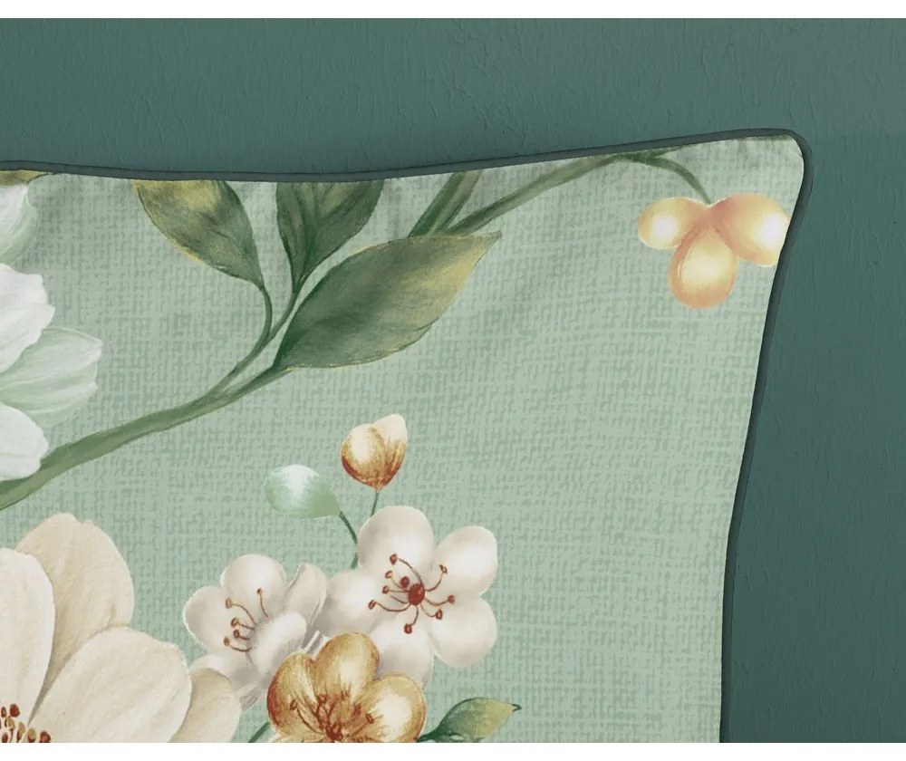 Zielona pościel dwuosobowa z satyny bawełnianej 200x220 cm Sizena – Descanso