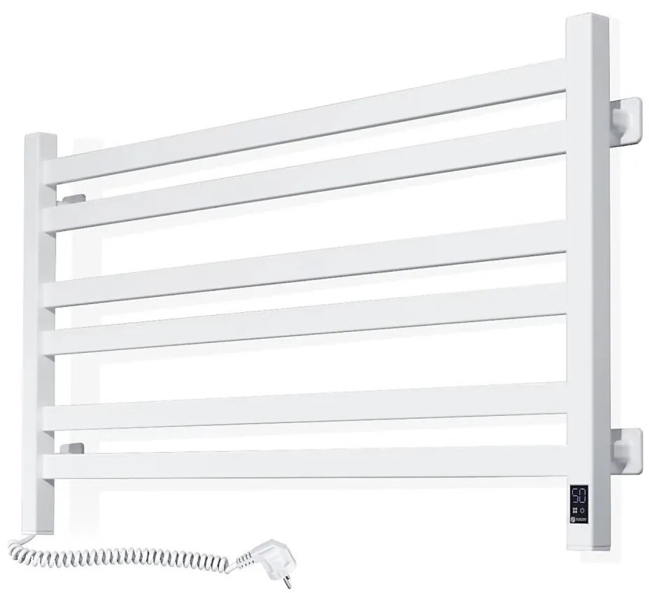 Łazienkowy grzejnik drabinkowy z termostatem AVANGARD 300W/230V 50,6 cm IP44 biały lewy