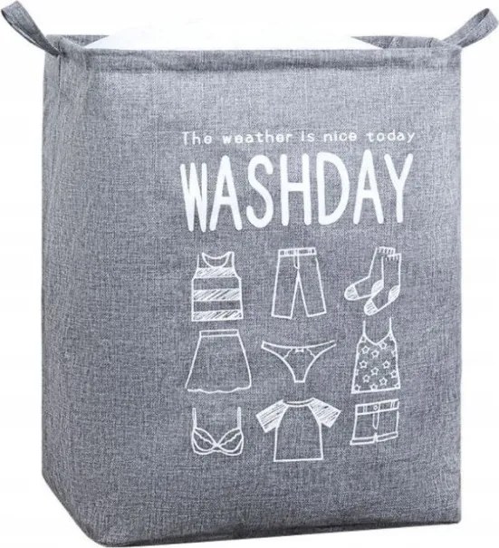 Kosz na pranie ze sznurkiem WASHDAY 50x40x50 cm