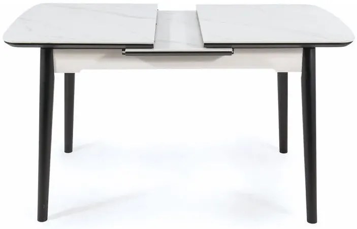 Stół rozkładany APOLLO 120(160)x80 biały marmur/czarny SIGNAL