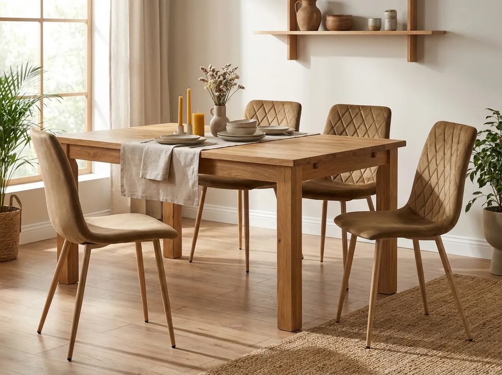 Brązowe aksamitne krzesło TURIN