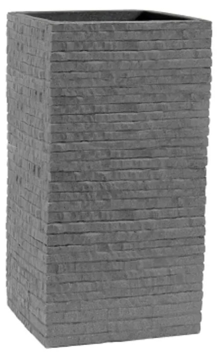 Donica ogrodowa kwadratowa 27 x 27 cm Kubus szara ceglana PATIO