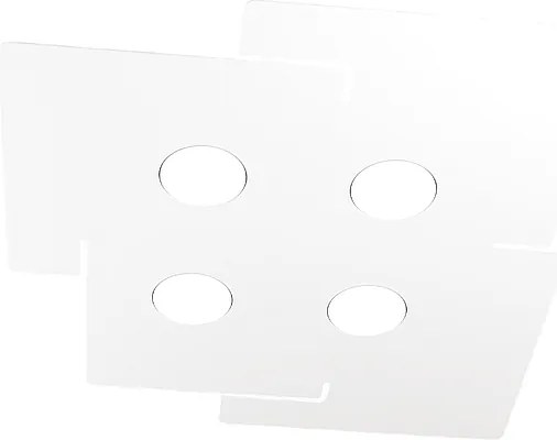 Lampa sufitowa LED ECHO Top Light w kolorze białym, prostokątna, metalowa, z 4 gniazdami na żarówki Gx53