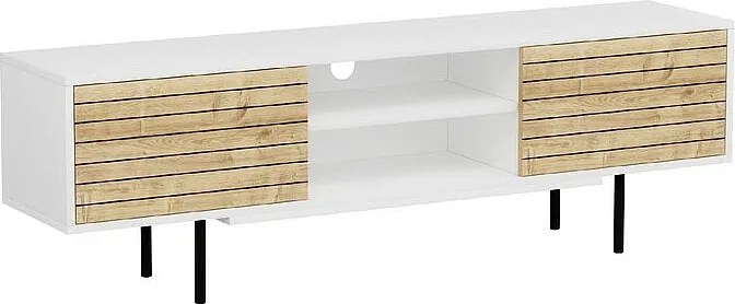 Szafka RTV APOLLO - biały / dąb, 50,5x160x35