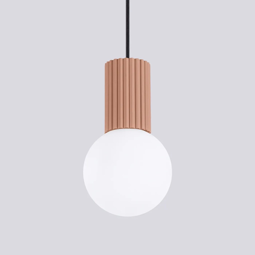 Lampa wisząca HALO 1 mocca ryflowana SOLLUX  LIGHTING