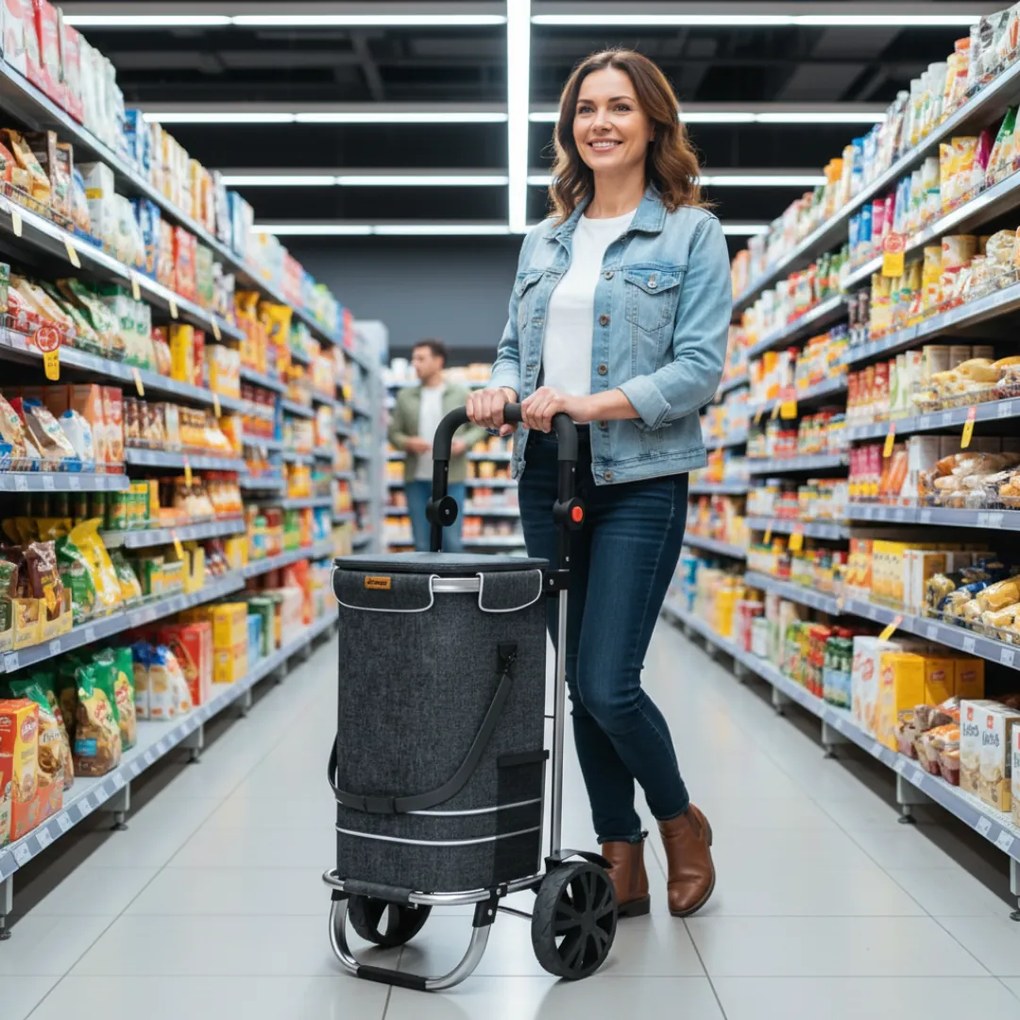 Torba na zakupy na kółkach EASY, 50l, czarna Jurhan