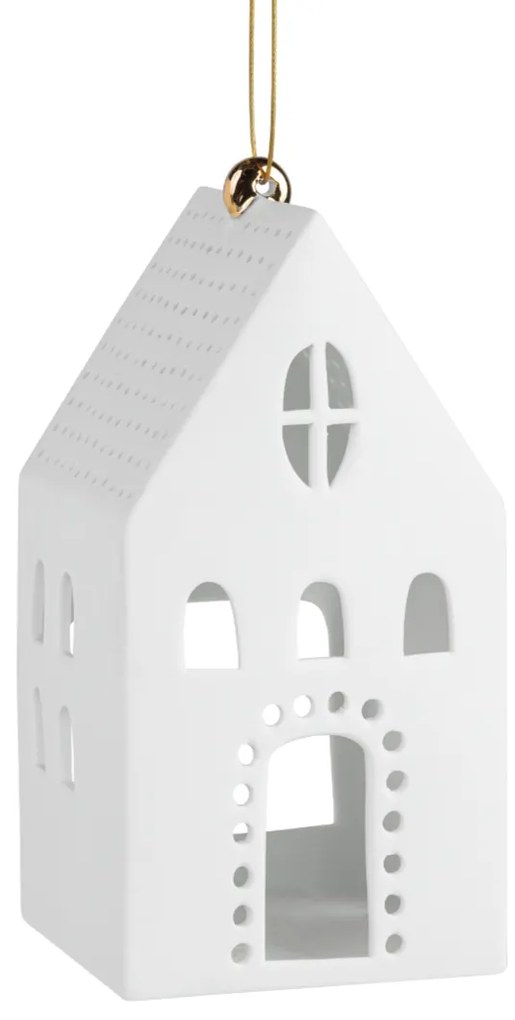 Wiszący świecznik porcelanowy DOMEK kwadratowy - różne rozmiary Wielkość: S
