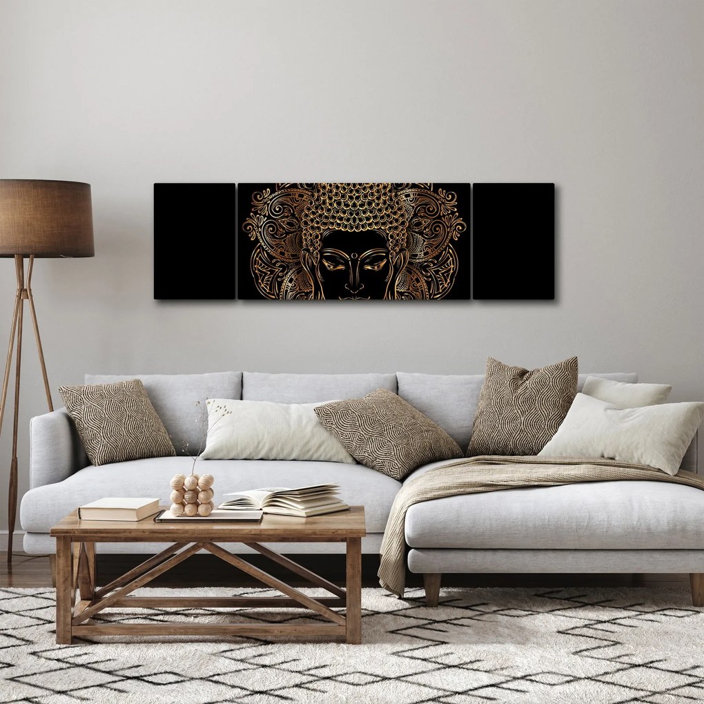Obraz złotego Buddy (170x50 cm)