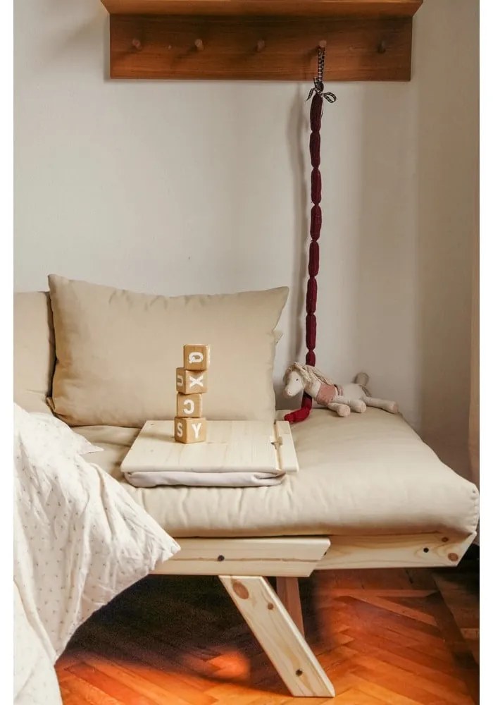 Sofa rozkładana z niebieskozielonym pokryciem Karup Design Bebop Natural/Petrol Blue