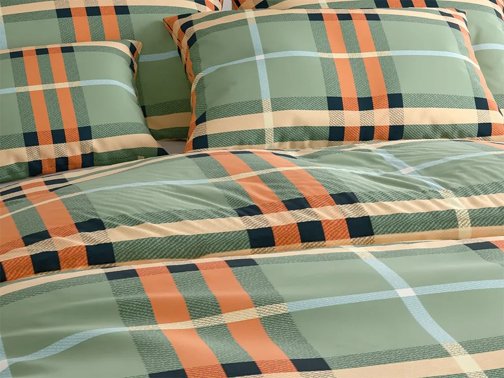 PrzytulneMieszkanie.pl PrzytulneMieszkanie.pl Pościel z mikrofibry PLAIDORY zielona Rozmiar pościeli: 2 szt 70 x 90 cm | 200 x 220 cm