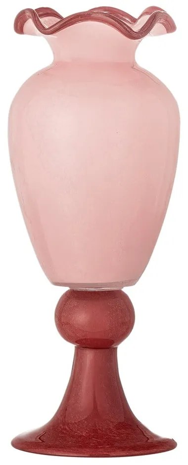 Różowy szklany wazon (wysokość 34 cm) Frills – Bloomingville