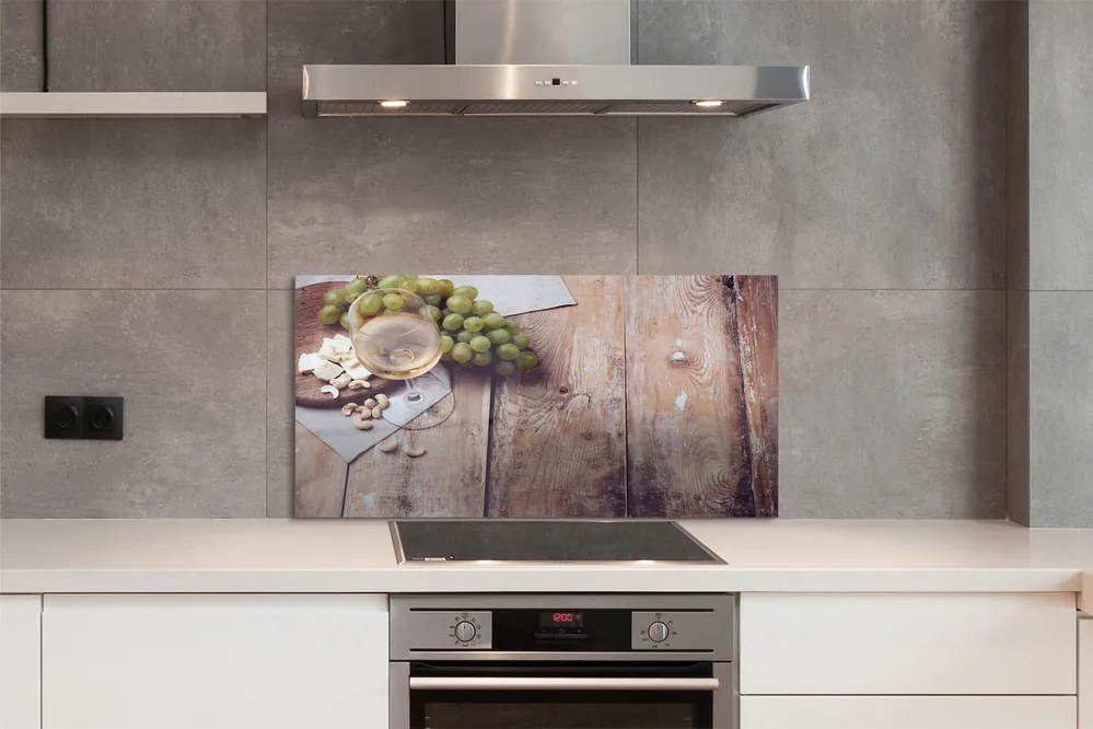 Szklany Panel Przekąski i Czerwone Wino