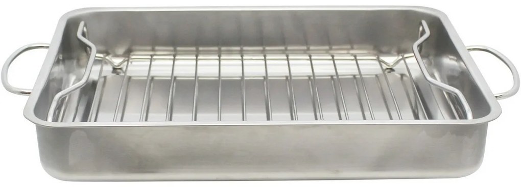 Elo 53434 Basic brytfanna ze stali nierdzewnej z rusztem do grillowania 34 x 24 x 5,5 cm