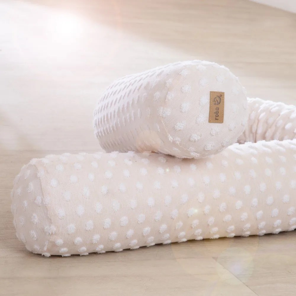 Beżowy ochraniacz do łóżeczka z mieszanki bawełny 170 cm Frosty Almond – Roba